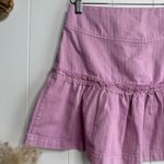 Free People  mini skirt ruffled tiered pleated lace-up boho XS Photo 3