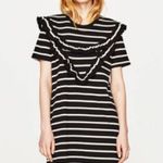 ZARA  Striped Ruffle Trim Knit‎ Dress Size Medium Photo 0