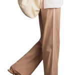 Anthropologie MON RENN embroidered Lisle Pants biscuit size large Photo 0