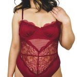 Blashe 1990s Vintage Wine Red Lace Lingerie Cami Bodysuit Large Sexy Photo 0