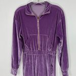 Fabletics  Velour Zip Up Wide Leg Onesie in Bright Lilac Size XS Photo 2