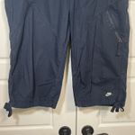 Nike  Capri Cropped Cargo Pants Womens Black Drawstring Activewear‎ Large Photo 3
