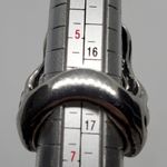 Silver, Black, & Green Tiger Head Ring Silver Size 6 Photo 7