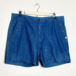Isaac Mizrahi CLEARANCE! Chambray Button Pocket Shorts Size 16 EUC Photo 0