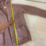 Hippie Rose Dusty Rose Pink Plush Pocket Open Hoodie Cardigan Sweater Size XS Photo 5