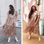 Maeve  by Anthropologie Bernadette Rose Gold‎ Sequin Tiered Midi Dress Size 1X Photo 3