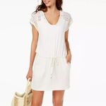 Calvin Klein NWT  Swim Cover-Up Dress Size S/M Milk White Crochet Trim Beachwear Photo 3