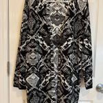 cupio Black White Diamond Print Open Front Cardigan Size Large Photo 0