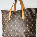 Beverly Hills Polo Club Brown Braided Handle Large Size Tote Handbag Photo 4