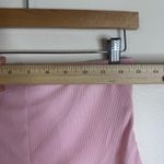 Ribbed Knit Lounge Set Womens Medium Pink Crop Top Shorts Button Stretch Casual Photo 2