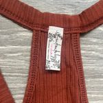 Free People Orange Brown Ribbed Sleeveless Racerback Bodysuit Size M Fall Trendy Photo 2