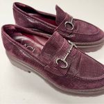 AGL Purple Sparkle Chunky Loafers Womens 10 Preppy Lug Horse Photo 2