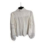 AQUA  White Lace Trim‎ Long Sleeve Button Down Blouse Top - XS Photo 5