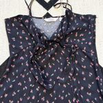 & Other Stories Black Floral Flowy Front Tie Mini Dress Size 10 Photo 12