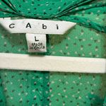 CAbi  Micro Polka Dot Kelly Green Silk Blend Sleeveless Blouse Sz L Photo 2