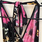 Halter Top Maxi Floral Black and Pink Dress Women's Sz XL Photo 6
