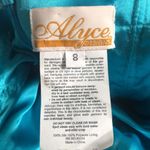 Vintage Alyce Designs 80s Strapless Beaded Blue Prom Evening Gown scarf size 8 Photo 9
