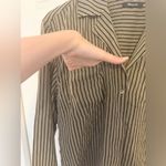 Madewell  Resort Long-Sleeve Shirt Dark Olive Green Striped Size Medium Photo 7