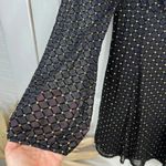 Lila Rose Lily Rose Skater Mini Dress Size L Black Gold Polka Dot Long Sleeve Smoc Photo 3