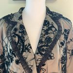 Vintage 90s IC Collection Black Lace Tulle Blazer Jacket size medium Photo 2