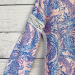 Lilly Pulitzer  Skipper Pullover Top Womens Small Pink Blue Paisley Knit Half Zip Photo 3