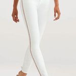 7 For All Mankind High Waist Ankle Skinny w/ Rainbow Fringe Jeans White 24 NEW Photo 0