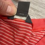 Eddie Bauer Eddy Bauer Melon with White Stripes Short Sleeve Round Neck Ruched Sides Tee S Photo 12