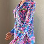 Lilly Pulitzer  Sleepwear Pajama Top Womens Medium Pink Floral Button Down #172 Photo 8