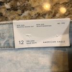 American Eagle NWT  Women Jeans‎ 12 Tall Denim Mom Jean Bleached Out Raw Edge Photo 4