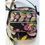 Vera Bradley MINI HIPSTER MOON BLOOMS Black Floral Zip Compartments Adjustable Photo 9