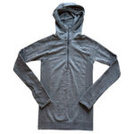 Lululemon Swiftly Wool 1/2 Zip Womens Size 4 Gray Hooded Running Active Gym Photo 0