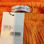 Faithfull the Brand Rupina Crinkle Linen Blend Wide Leg Pants US 4 Tangerine Photo 3