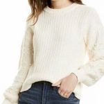 Madewell Bobble Pullover Textured Knit White Sweater XS balloon sleeve Photo 0