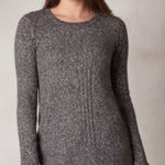 prAna Nolan Tunic Sweater Coal Gray Grey Size Small Crew Neck Braided Knit Photo 0