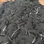 Club Monaco  Women's Beaded Embellished Sleeveless Triete Mini Dress Black Size 2 Photo 2