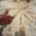 Reformation Jeans women’s Medium Cream and Brown Tie-Dye Hoodie Photo 6