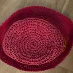 Vintage Pink Beaded Woven Bucket Hat Photo 3
