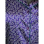 blouse satin geometric 1980s purple teal Photo 1