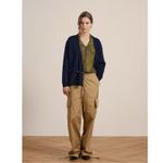 Free People Found Floral Moss Button Down Camp Shirt Olive Green Large Unisex Photo 11