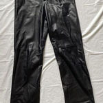 Dana Buchman  Women's Black 100% Leather Pants Size‎ 4 Soft Lined W Flaw Photo 0