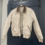 Vintage Sherpa Lined White Jean Jacket Photo 0