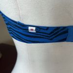 PINK - Victoria's Secret PINK T Shirt Bra Blue Zebra Print Photo 7