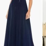 Mac Duggal  Sequin Empire Waist Pleated Gown Navy Size 2 Long Formal Dress Photo 0