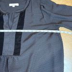 Loft  Plus Velvet Trim Swiss Dots Long Sleeve Blouse Black Size 16 Photo 6