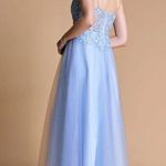 J.ING Blue Simple Maxi Wedding Dress Gown Bridal Size XS Photo 2