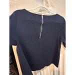 Gap  Top Womens M Medium Blue Round Neck Short Sleeve Zipper‎ Back Casual Photo 6