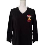 Looney Tunes Vtg  Woman’s Black  Embroidered Holiday Tweets, Sz L. Photo 0