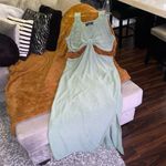 Fashion to figure New x Gabrielle Union Laha Cut-Out Sweater Dress in Sage Green Photo 3