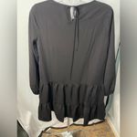 Molly Bracken Crewneck Long Puff Sleeve Black Mini Dress Medium Photo 2