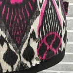 Tory Burch  Dabney Cardigan Sweater 100% Wool Ikat Print Black Pink Size Small Photo 3